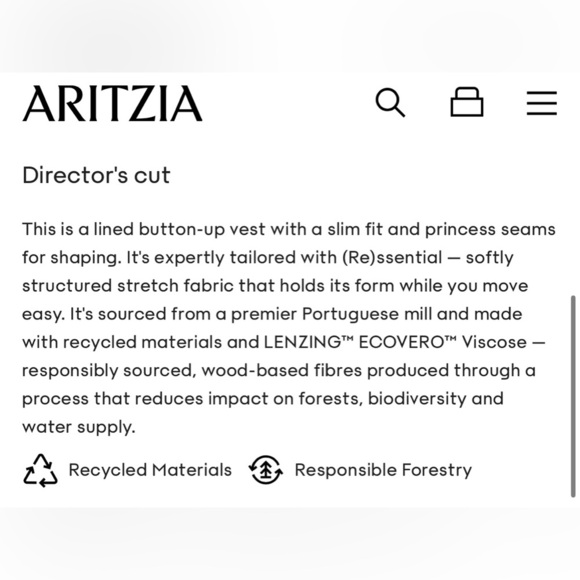 NWT Aritzia Babaton Director Vest Black Size 6 Limited Edition - Picture 9 of 13